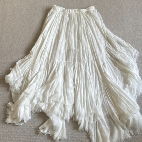 Free People FP ONE Clover White Maxi Skirt Boho Festival Size Small - Picture 8 of 11